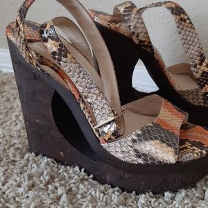 Jimmy choo colored genuine python sandals